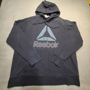 Reebok Hoodie Mens XL Black Long Sleeve Pullover Sweatshirt